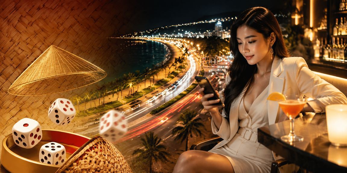 Người chơi cược trò tài xỉu tại Phan Thiết với chiếc nón lá truyền thống